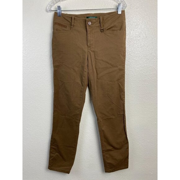 Lauren Ralph Lauren Pants Womens size 4 Brown Cotton Blend Career Office - Picture 14 of 14